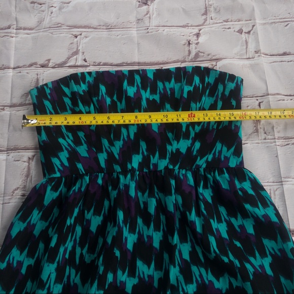 SHOSHANNA Strapless Green/Purple/Black Dress Women Size 10 - Picture 15 of 17